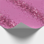 Pink Chic Glitzer Sparkle Geschenkpapier (Ecke)