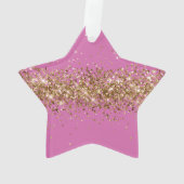 Pink Chic Glitzer Sparkle Ornament (Rückseite)