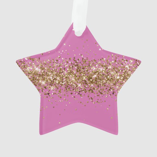 Pink Chic Glitzer Sparkle Ornament (Rückseite)
