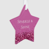 Pink Chic Glitzer Sparkle Ornament (Vorderseite)