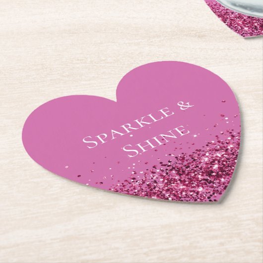 Pink Chic Glitzer Sparkle Untersetzer (angewinkelt)