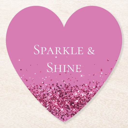 Pink Chic Glitzer Sparkle Untersetzer (Vorderseite)