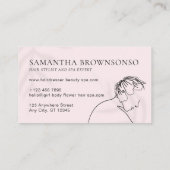 Pink Chic Hairstylist Woman Visitenkarte (Rückseite)