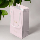 Pink | Chic Imitats Gold Monogram Begrüßung Kleine Geschenktüte