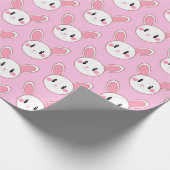 Pink Chic Modern Niedlich Fluffy Bunny Rabbit Geschenkpapier (Ecke)