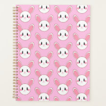 Pink Chic Modern Niedlich Fluffy Bunny Rabbit