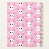 Pink Chic Modern Niedlich Fluffy Bunny Rabbit Planer (Rückseite)