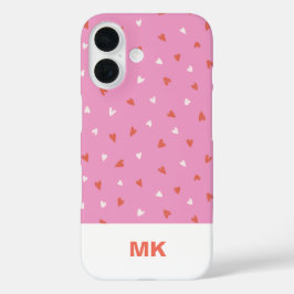 Pink Chic Monogram Initial iPhone 16 Case