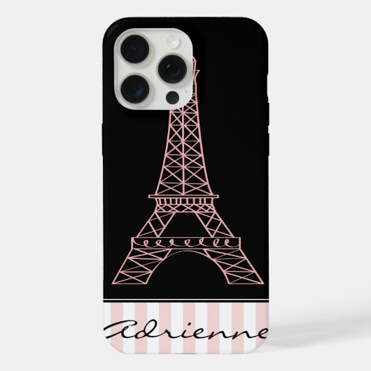 Pink Chic Paris Eiffel Tower iPhone Hülle (Rückseite)