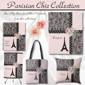 Pink Chic Polka Dot Paris Bonjour Blanket Fleecedecke