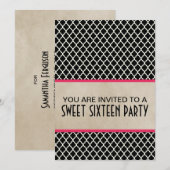 Pink Chic Quarto Sweet 16 Einladung (Vorne/Hinten)