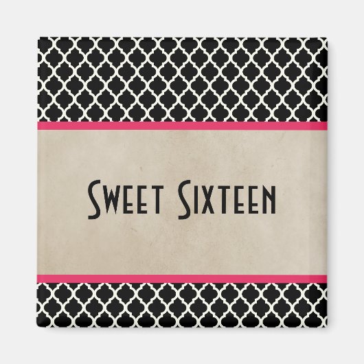 Pink Chic Quarto Sweet 16 Magnet (Vorne)