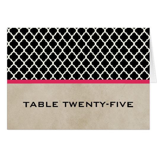 Pink Chic Quatrefolie-Tischnummer (Vorderseite (Horizontal))