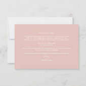 Pink Chic Sophisticated Minimalist Photo Wedding (Rückseite)