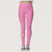 Pink Chic Stilvolle Individuelle Name Workout Yoga Leggings (Vorderseite)