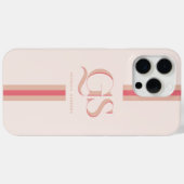 Pink | Chic Stripes Monogramm Case-Mate iPhone Hülle (Rückseite (Horizontal))