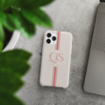 Pink | Chic Stripes Monogramm Case-Mate iPhone Hülle<br><div class="desc">Steigern Sie Ihren Alltagsstil mit dem Pink | Chic Stripes Monogram Phone Case, wo Eleganz auf persönlichen Ausdruck trifft. Dieses Gehäuse zeigt ein wunderschön gestaltetes Monogramm mit fetten, klassischen Serif-Initialen, die in der Mitte sichtbar dargestellt sind und in dem Ihr Name elegant unten steht. Die Kombination aus sanften rosa Farbtönen...</div>