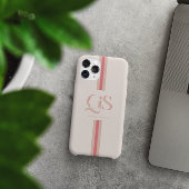 Pink | Chic Stripes Monogramm Case-Mate iPhone Hülle