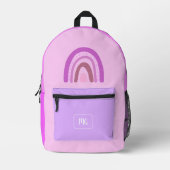 Pink Chic Whimsy Teens Monogram Bedruckter Rucksack (Vorderseite)