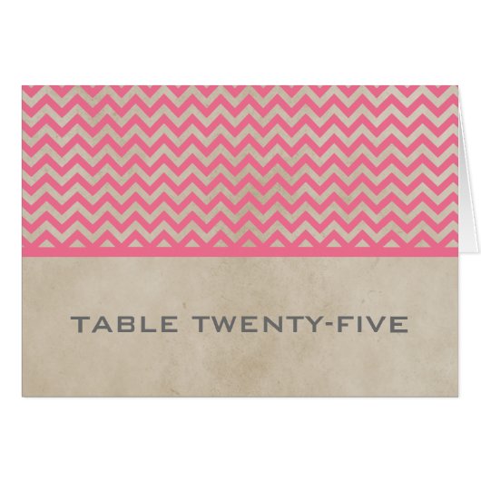Pink Chic Zickzack Tischnummer (Vorderseite (Horizontal))