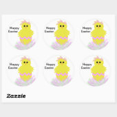 Pink Chick Egg Osterkleber Runder Aufkleber (Blatt)