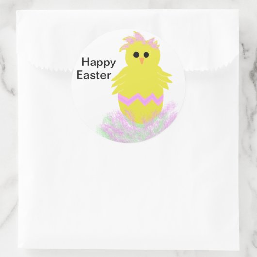 Pink Chick Egg Osterkleber Runder Aufkleber (Tasche)