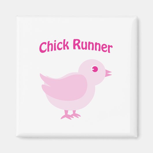 Pink Chick Runner Magnet (Vorne)