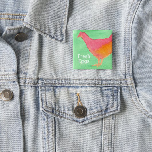 Pink Chicken Farm Frische Eier Button (Beispiel)