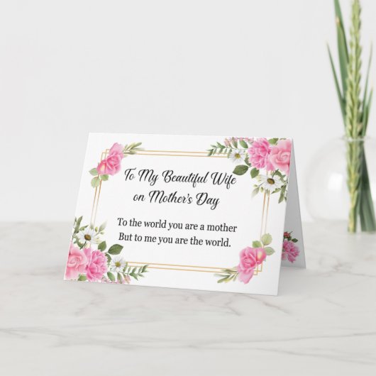 Pink Chiffon Rose Glücklich Muttertag Karte (Vorderseite)