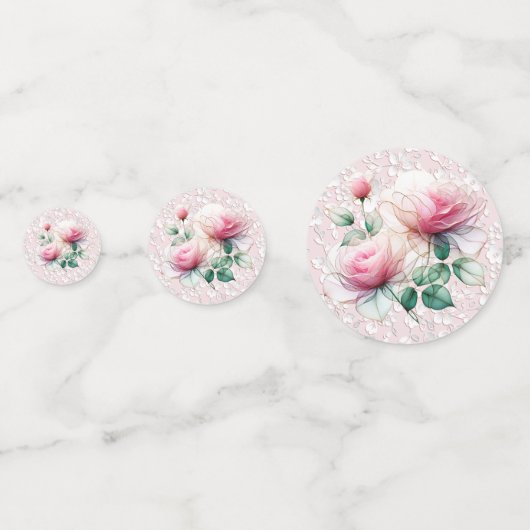 Pink-Chiffon-Rose Konfetti (Rückseiten)