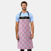 Pink Chiffon White Polka Dots Bows Personalisiert Schürze (Getragen)