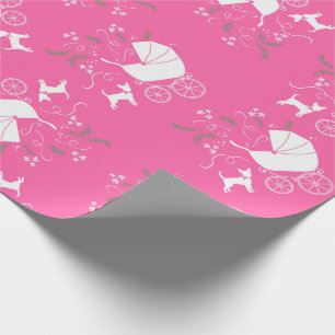 Pink Chihuahua Babydusche Geschenkpapier