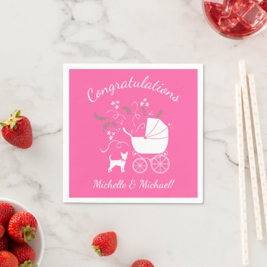 Pink Chihuahua Babydusche Serviette (Beispiel)