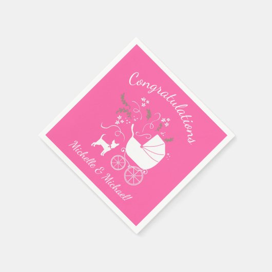 Pink Chihuahua Babydusche Serviette (Ecke)