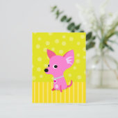 Pink Chihuahua Postkarte (Stehend Vorderseite)