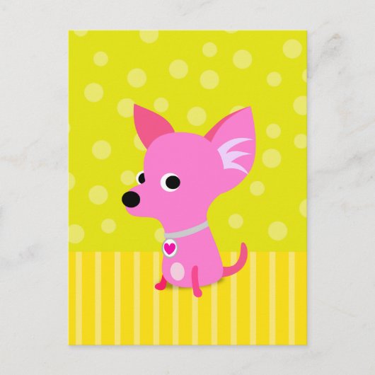 Pink Chihuahua Postkarte (Vorderseite)