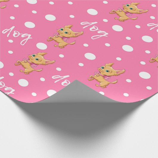 Pink Chihuahua Wrapping Paper Geschenkpapier (Ecke)