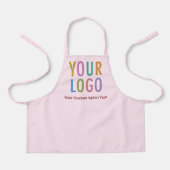 Pink-Child-Schürze mit Schullogo und benutzerdefin Schürze (Vorderseite)