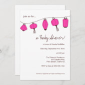 Pink Chinesisch Laterne Einladungen, 12x18 Einladung (Vorne/Hinten)