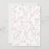 Pink Chinoiserie 1. Geburtstag Einladung (Rückseite)