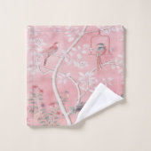 Pink Chinoiserie 3 Stück Luxus Badhandtuch Set (Waschlappen)