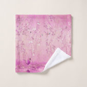 Pink Chinoiserie 3 Stück Luxus Badhandtuch Set (Waschlappen)