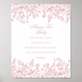 Pink Chinoiserie Advice for Baby Shooting Game Poster