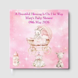 Pink Chinoiserie Baby Shower Guest Book Gästebuch