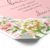 Pink Chinoiserie Babydusche Mimosa Bar Zeichen Poster (Ecke)