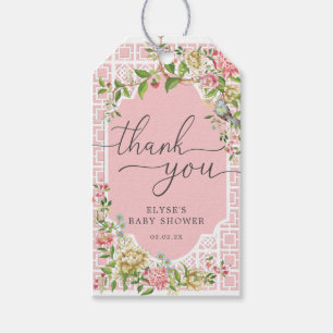 Pink Chinoiserie Babydusche Vielen Dank für Ihre U Geschenkanhänger