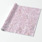 Pink Chinoiserie Bird Decouver Geschenkpapier (Ungerollt)