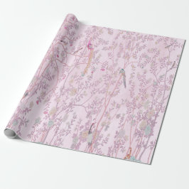 Pink Chinoiserie Bird Decouver Geschenkpapier