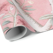 Pink Chinoiserie Bird Decouver Geschenkpapier (Rolleneckpunkt)