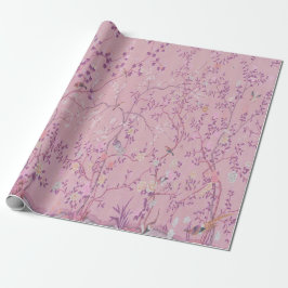 Pink Chinoiserie Bird Decouver Geschenkpapier